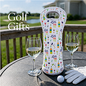 Golf Let's Par Tee Wine Tote