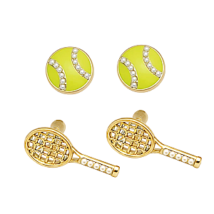 Tennis Pearl Earring 2pc Set