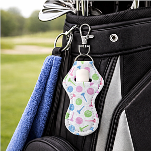 Golf Lip Balm Holder Keychain