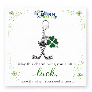Golf Lucky Clover Clip on Charm