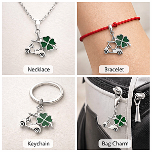 Golf Lucky Clover Clip on Charm