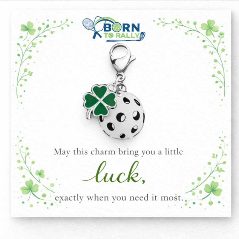 Pickleball Clover Clip on Charm