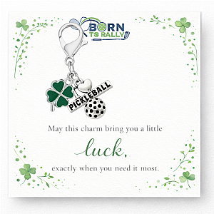 Pickleball Clover Clip on Charm
