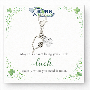 Pickleball Clover Lucky Clip on Charm