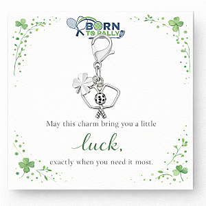 Pickleball Clover Lucky Clip on Charm