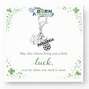 Pickleball Clover Lucky Clip on Charm