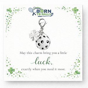Pickleball Clover Lucky Clip on Charm