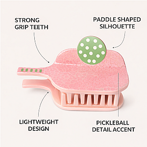 Pink Pickleball Hair Clip