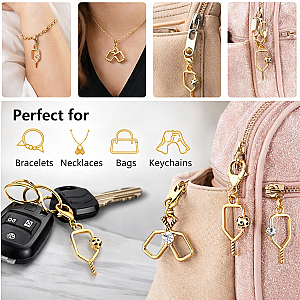 Gold Pickleball Paddle Clip On Charms