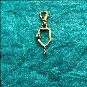 Gold Pickleball Paddle Clip On Charms