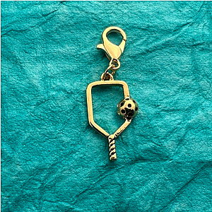 Gold Pickleball Paddle Clip On Charms