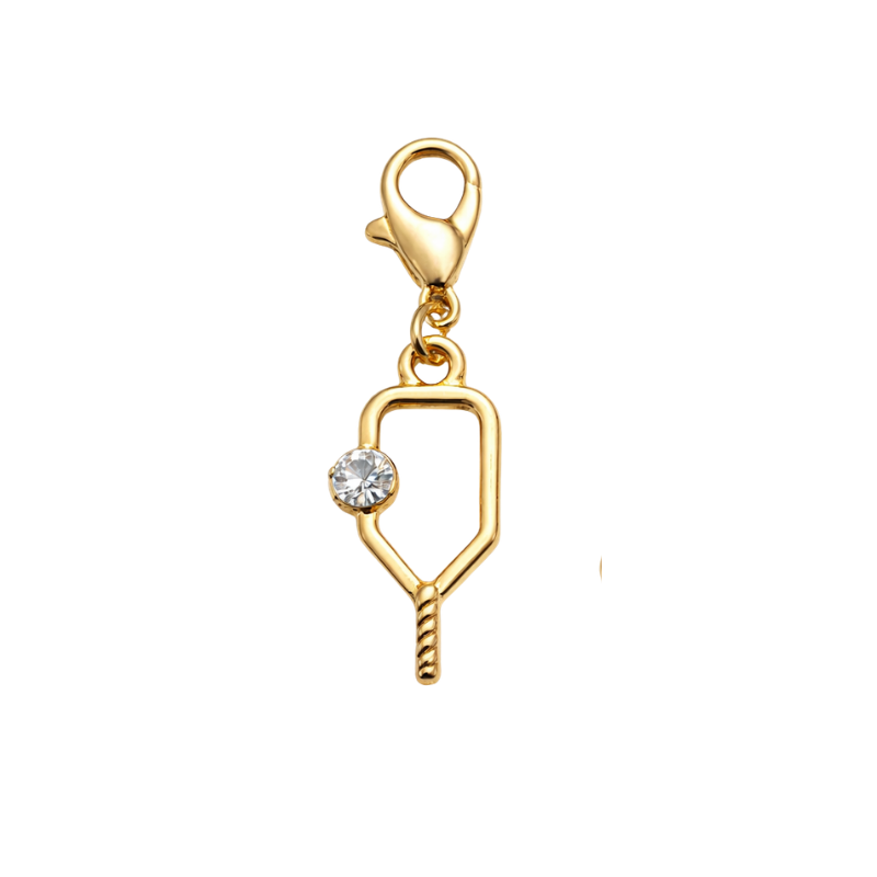 Gold Pickleball Paddle Clip On Charms