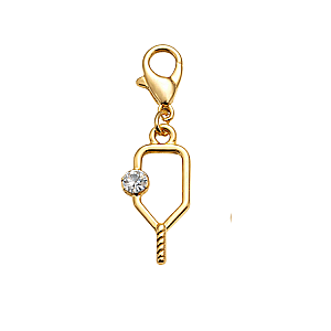Gold Pickleball Paddle Clip On Charms