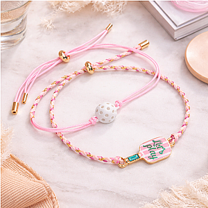 Pickleball Let's Play 2pc Bracelet Set