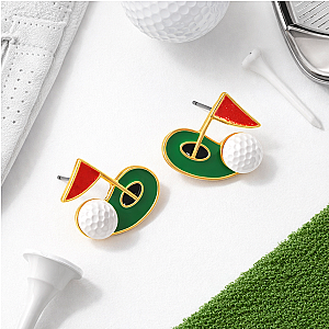 Hole in One Golf Stud Earrings