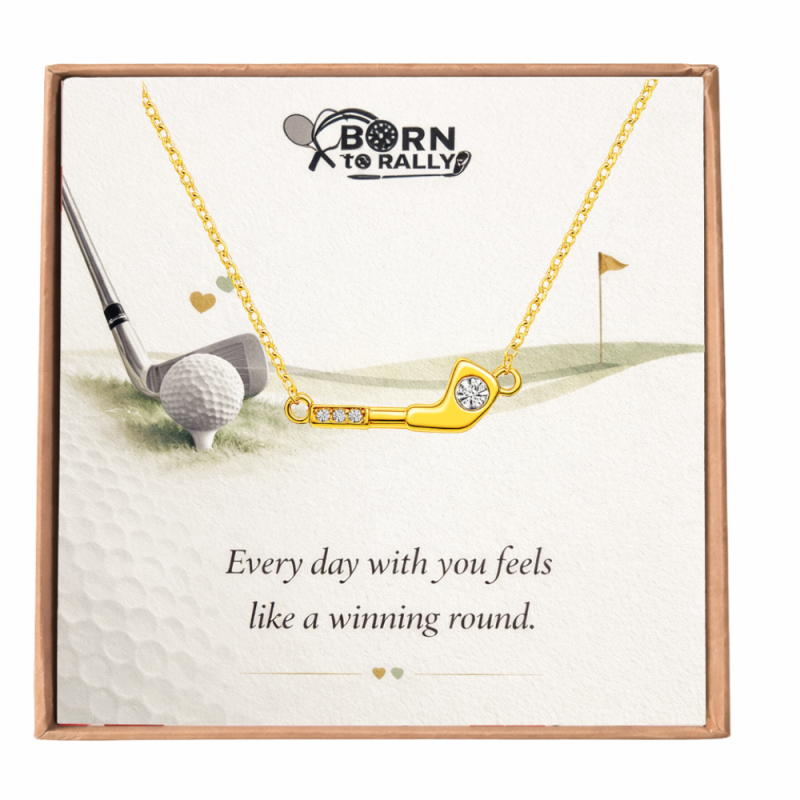 Wining Round Golf CZ Pendant Necklace