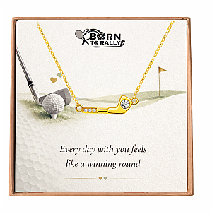Wining Round Golf CZ Pendant Necklace