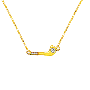 Wining Round Golf CZ Pendant Necklace