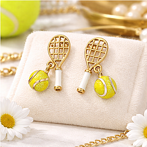 Tennis Racket and Ball Earring