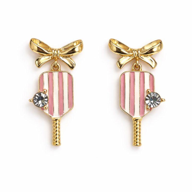 Pickleball Bow Earrings
