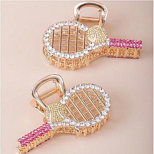 Tennis Racket Crystal Hair Claw Clip