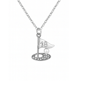 Golf Necklace with 18th Hole Pendant