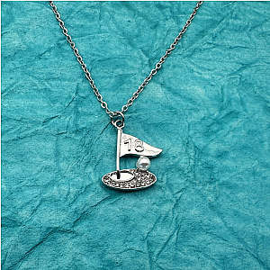 Golf Necklace with 18th Hole Pendant