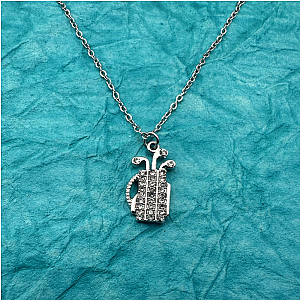 Golf Bag CZ Pendant Necklace