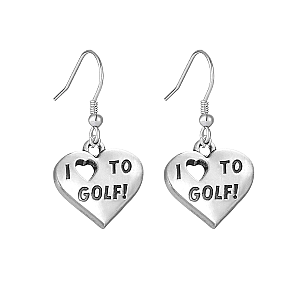 Golf Love Heart Earrings