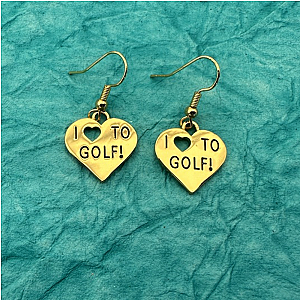 Golf Love Heart Earrings