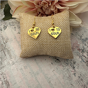 Golf Love Heart Earrings
