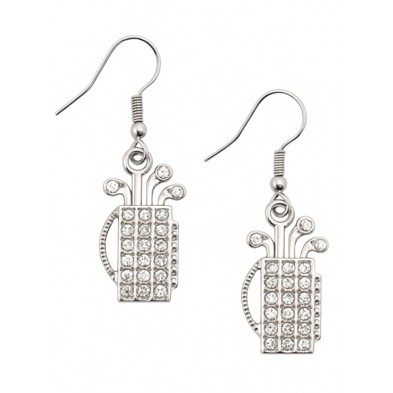 Golf CZ Bag Earrings