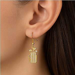 Golf CZ Bag Earrings