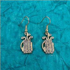 Golf CZ Bag Earrings