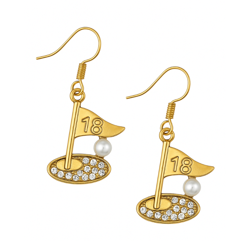 Golf Flag Earrings - Pick Color