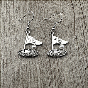 Golf Flag Earrings - Pick Color