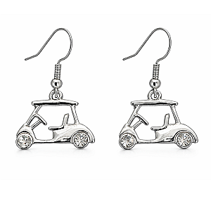 Golf Cart CZ Earrings