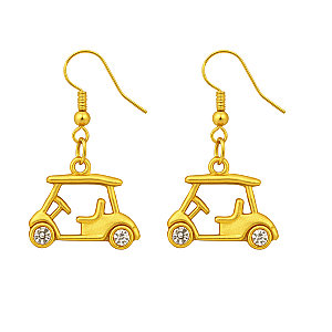 Golf Cart CZ Earrings