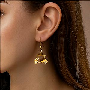 Golf Cart CZ Earrings