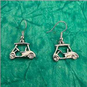 Golf Cart CZ Earrings