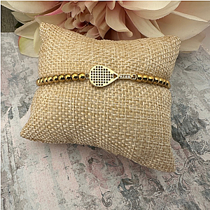 Padel Gold Beaded CZ Bracelet