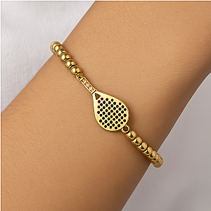 Padel Gold Beaded CZ Bracelet