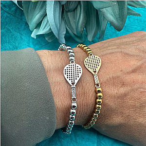 Padel Gold Beaded CZ Bracelet