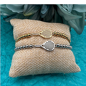 Padel Gold Beaded CZ Bracelet