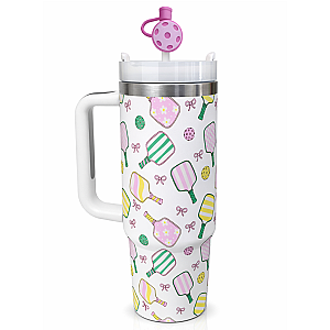 Pickleball 30oz Tumbler- Bows Multi Paddle