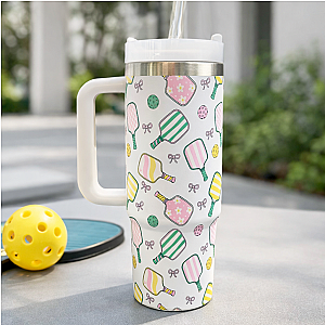 Pickleball 30oz Tumbler- Bows Multi Paddle