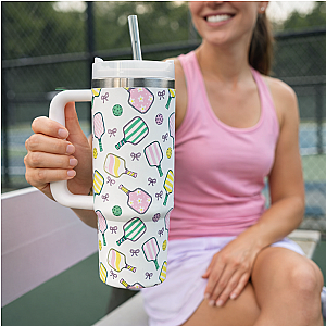 Pickleball 30oz Tumbler- Bows Multi Paddle