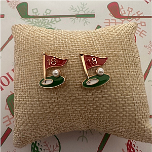 Masters Golf 2-Piece Earring Set – Flag & Bag