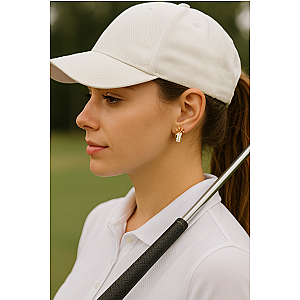 Golf Bag Pink Stud Earrings