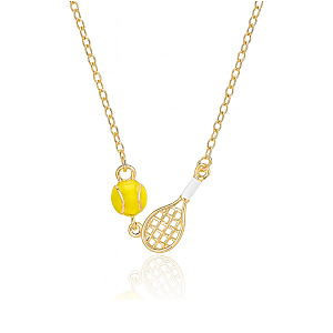 Tennis Racket Enamel Necklace